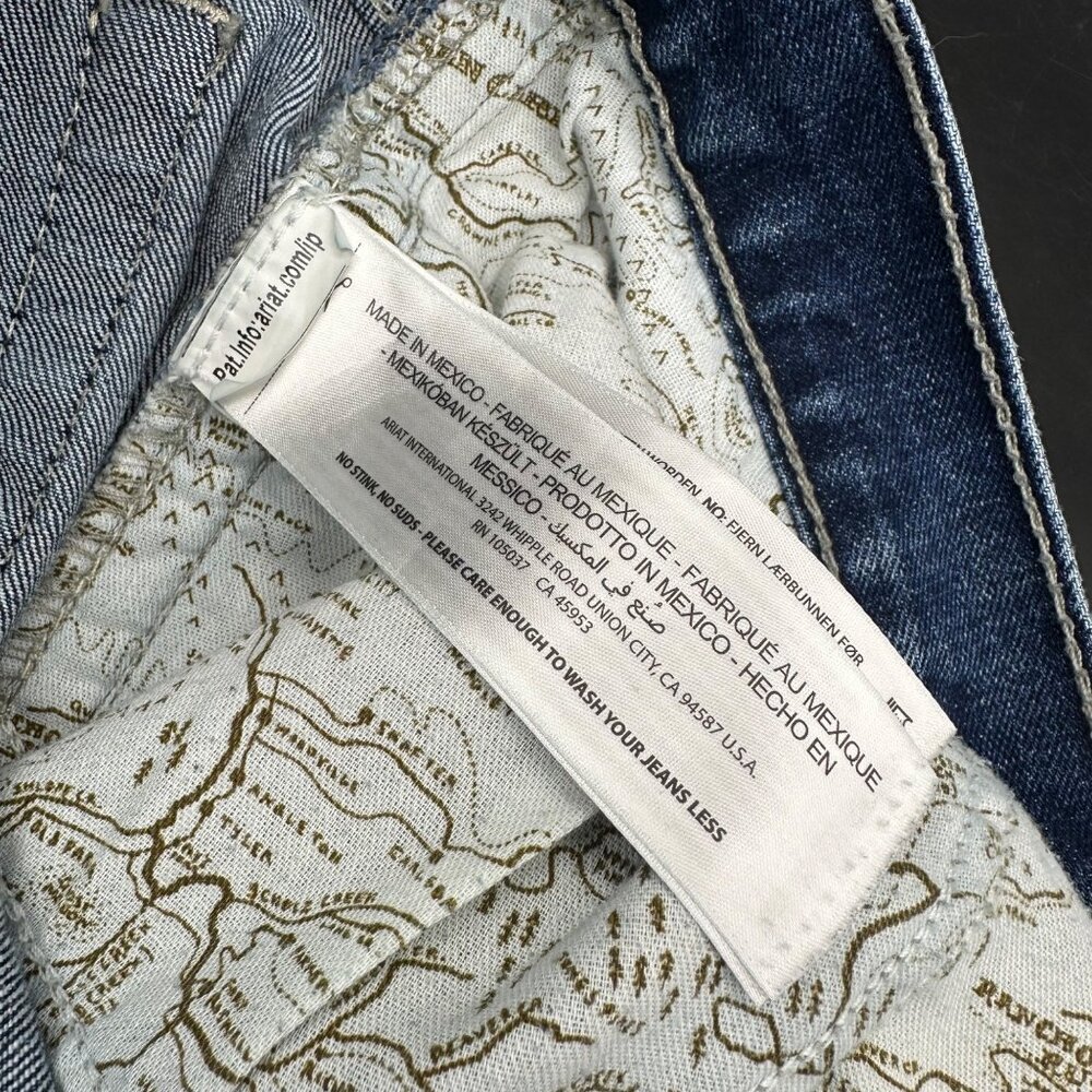 Ariat M5 Straight Fit Mens Jeans Size Denim Blue Mid Wash Straight Leg 38 x 34 - Picture 6 of 8